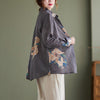 Women's Cotton Linen Shirt with Floral Print