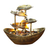 Lotus Leaf Waterfall Fountain Tabletop Ornament with LED Light