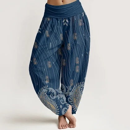 Women's Cotton Harem Pants with 3D Digital Print