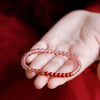 Strawberry Quartz Cinnabar Lucky Koi Fish Bracelet