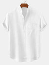 Men's Linen Short Sleeve Shirt with Pocket