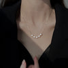 Smile Pearl Necklace Stainless Steel Gold or Silver Tone