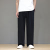 Men's Straight Leg Pants With Pockets Linen Cotton Blend