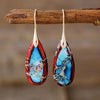 Emperor Stone Happiness Earrings, Teardrop Gemstone Dangles