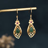 FengShui White Jade Luck Drop Earrings