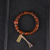 Tibetan Bone Bead Bracelet with Skull Charm and Tassel