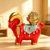 Resin Goat Figurine with Fortune Bag or Treasure Bowl