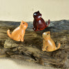 Carved Wooden Cat Pendant, Green Sandalwood Ebony Phone Charm