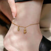 Gold-Tone Lucky Gourd Anklet and Bracelet