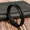 Handmade Leather Bracelet with Titanium Steel Buckle