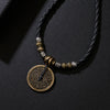 Mountain Ghost Coin Necklace, Retro Alloy Pendant