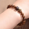 Golden Silk Sandalwood Bracelet, Ethnic Wood Beads