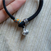 Sterling Silver Persimmon Charm Braided Bracelet