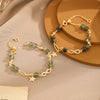 Green Rutilated Quartz Star Bracelet with Infinity Link
