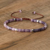 Natural Stone Disc Bead Bracelet with Adjustable Cord