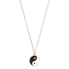 Silver tone necklace with a black and white Yin Yang pendant