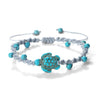 Braided Rope Turtle Bracelet with Beads, Adjustable