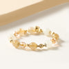 Gold Plated Golden Rutilated Quartz Bell Charm Bracelet