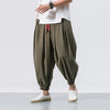 Men's Linen Harem Pants With Drawstring Waist And Pockets