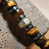 Tiger Eye Bracelet with Lion Charm, Unisex 8mm