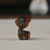 Hand-Carved Rainbow Wood Cat Figurine