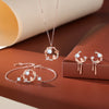 925 Sterling Silver Rabbit Moonstone Jewelry Set