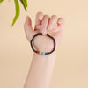 Black Tourmaline and Rainbow Stone Bracelet
