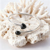 Crystal Open Cuff Bracelet with Geometric Charm