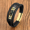 Multi-layer Leather Bracelet with Stone Charm