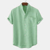 Men's Linen Short Sleeve Shirt with Pocket