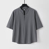 Plain Color Three Quarter Sleeve One Button Men's Shirt
