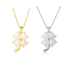 Four Leaf Clover Necklace with Hetian Jade and Sterling Silver