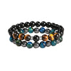 Tiger Eye and Black Obsidian Beaded Bracelet Set