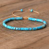 Natural Stone Disc Bead Bracelet with Adjustable Cord