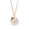 925 Sterling Silver Chalcedony Bamboo Peace Buckle Necklace