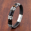 Tiger Eye Bamboo Stone Leather Bracelet Protection Power