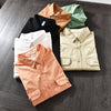 Men's Long Sleeve Turn-down Collar With Pocket Pure Color Casual Cotton Shirt