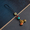 Family Luck Charm Keychain and Phone Strap with Gold-Tone Beasts