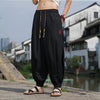 Men's Embroidered Harem Pants with Drawstring