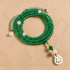 Green Agate 108 Bead Mala Bracelet and Necklace