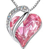 Love Heart Birthstone Necklace Pendant