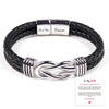 Stainless Steel Infinity Leather Weave Balance Bracelet