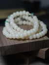 108 Bodhi Seed Mala Bracelet White Apple Beads Handmade