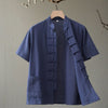 Men's Cotton Linen Tang Suit Shirt Short Sleeve Chinese Style Top