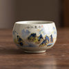 Ru Kiln Ceramic Teacup with Landscape or Calligraphy