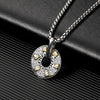 Om Mani Padme Hum Necklace Titanium Steel Circle Pendant