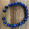 Stone Bead Buddha Bracelet Tiger Eye Lapis Lazuli