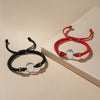 Dragon Phoenix Peace Buckle Couple Bracelet Silver Plated