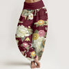 Women's Harem Pants Cotton Elastic Waist 3D Print Casual Trousers