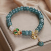 Green Crystal Butterfly Abacus Bead Bracelet for Women